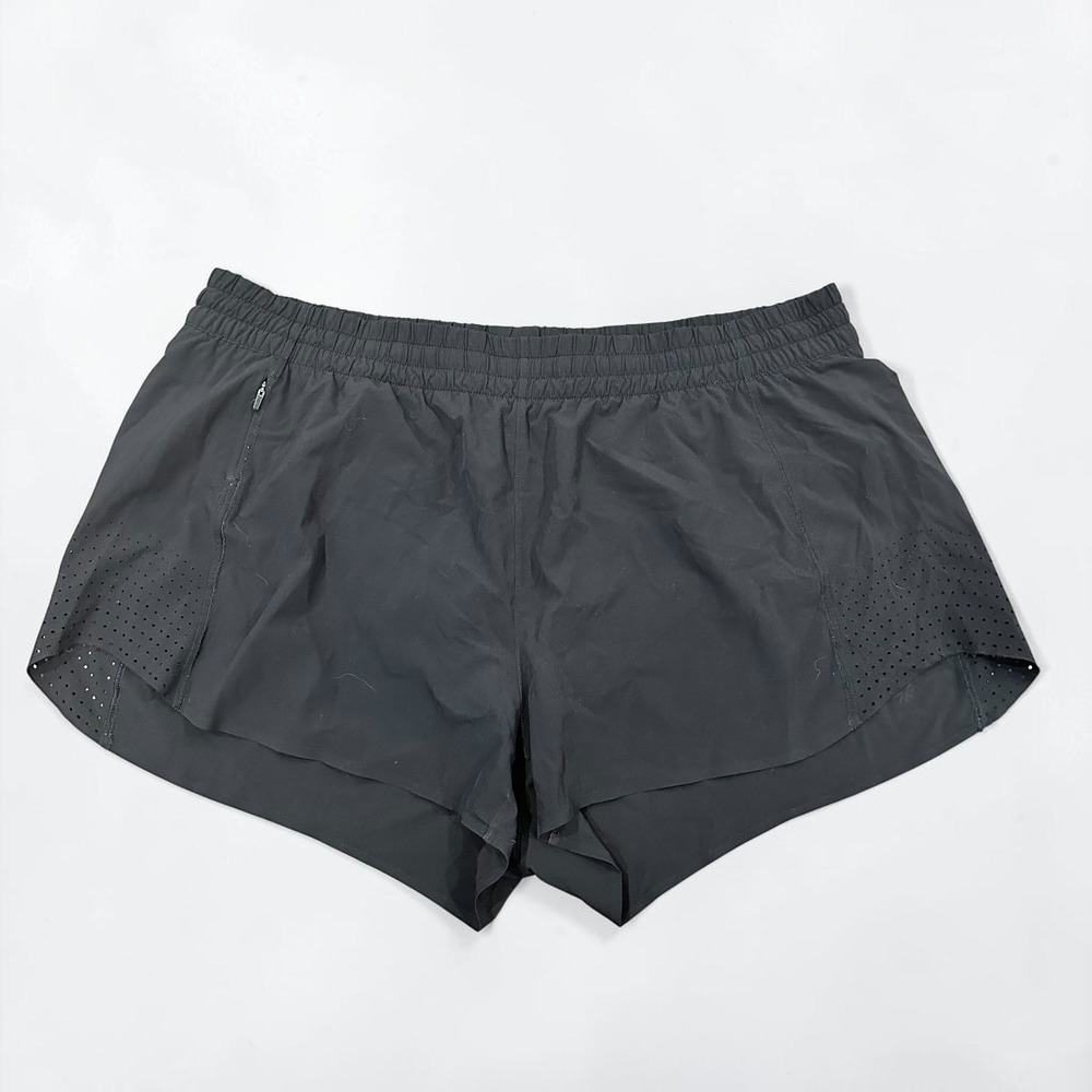 Athleta Hustle 3" Short Black Laser Cut Active Running Shorts Women XL